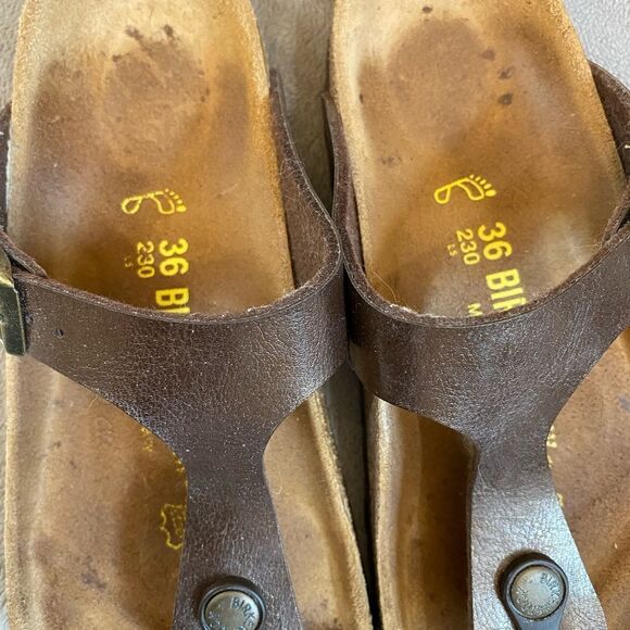 Birkenstock Bronze Gizeh Sandals Women Size 5 - Picture 4 of 10